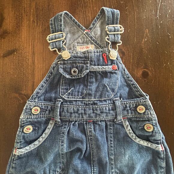 ⭐️ Gap Baby Denim Overalls Jean 100% Cotton Comfortable Cute Dress Size 3-9 Mths - Picture 2 of 6